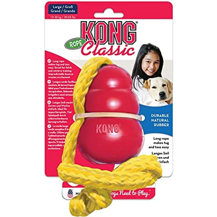 KONG Classic Ball mit Seil,, 1 Stück (1er Pack) – Bild 2
