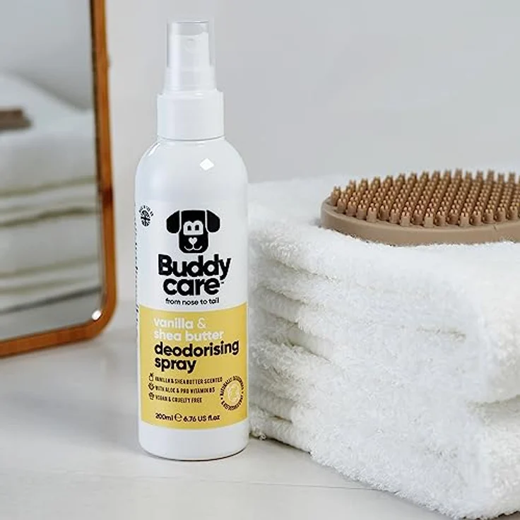 Buddycare Desodorierungsspray für Hunde, Vanille & Sheabutter, mit Aloe Vera und Pro-Vitamin B5, 200 ml – Bild 5