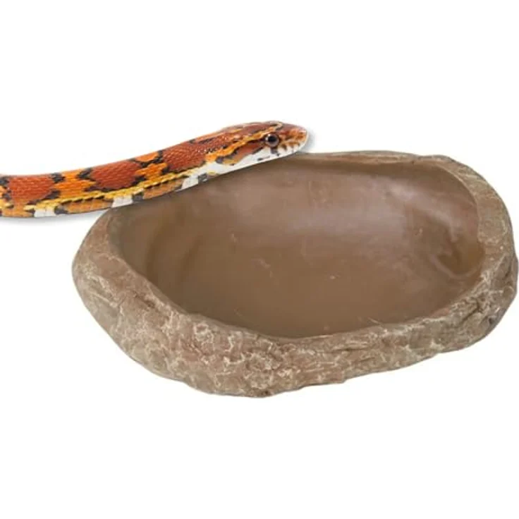 TRIXIE Futterbehälter Wasser- & Futterschale Steppenfelsen, Reptilien, Maße: 15 x 3,5 x 12 cm – Bild 3
