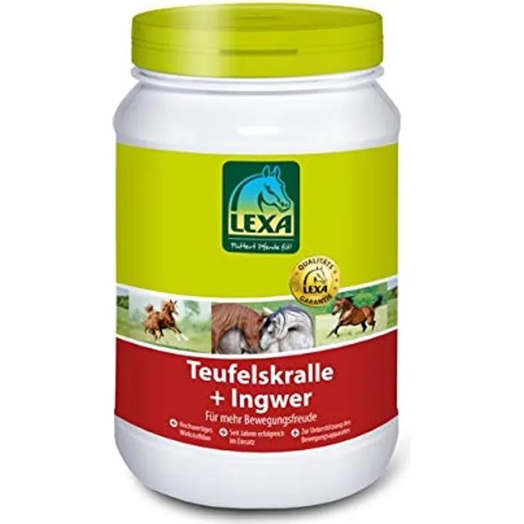LEXA Teufelskralle + Ingwer, Pferdefutter mit 20 % Teufelskralle und 30 % Ingwer, 3 kg Eimer