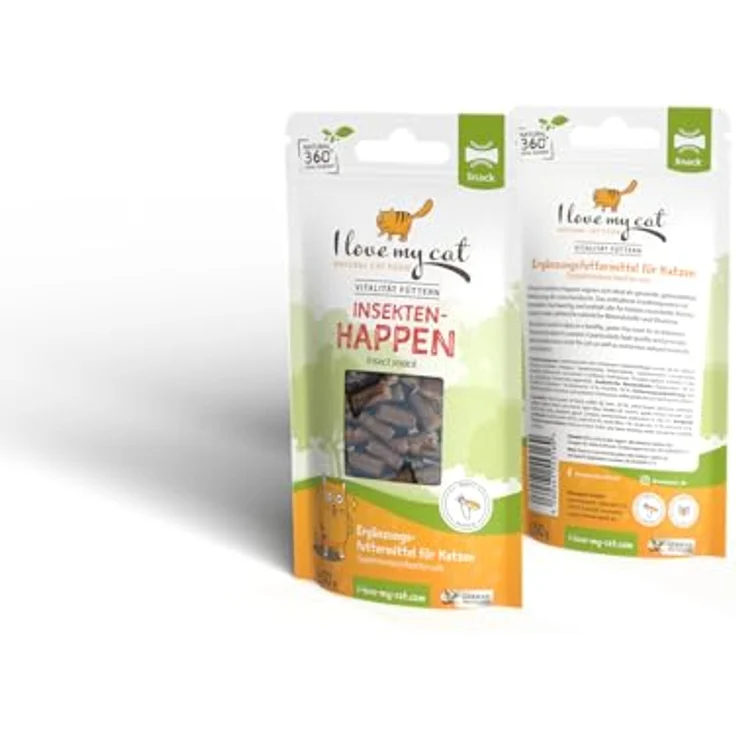 I Love My Cat Insekten-Snacks, hypoallergen und getreidefrei für Katzen, 50 g - gesund, kohlenhydratarm, ohne künstliche Zusatzstoffe – Bild 2