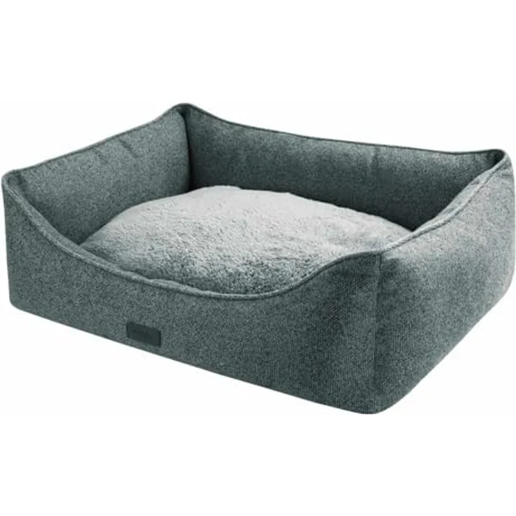 Nobby Komfortbett eckig ANDA, grau, kuschelig weiches Material mit Wendekissen und Anti-Rutsch-Beschichtung, 75 x 60 x 23 cm – Bild 2