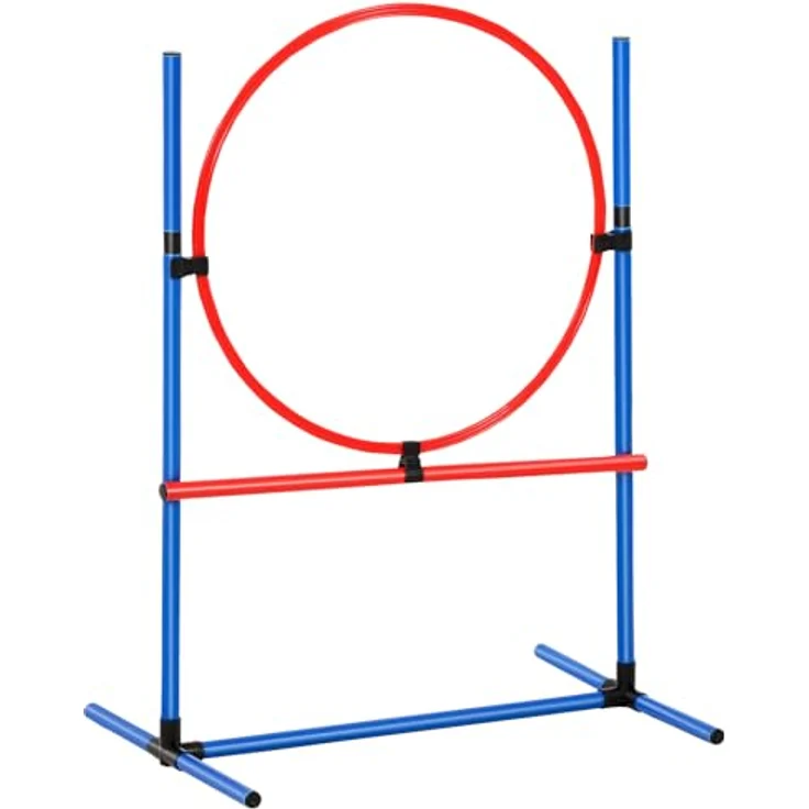 VEVOR Agility Set Hunde, 7-teiliges Upgrade-Set mit verstellbaren Hürden, Slalomstangen, Tunneln, Sprungring und Zubehör für Agility-Training – Bild 4