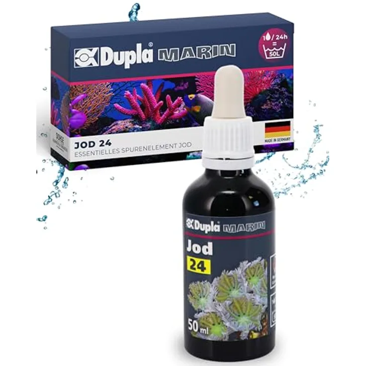 Dupla Marin Jod 24, 50 ml, essentielles Spurenelement für Meerwasseraquarien zur Nährstoffversorgung von Korallen, Krebstieren und Algen