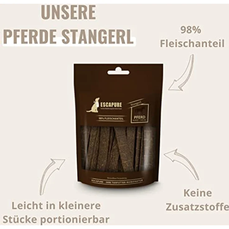 Escapure Stangerl 150g, bayerischer Hundefutter-Leckerbissen aus Pferd – Bild 4