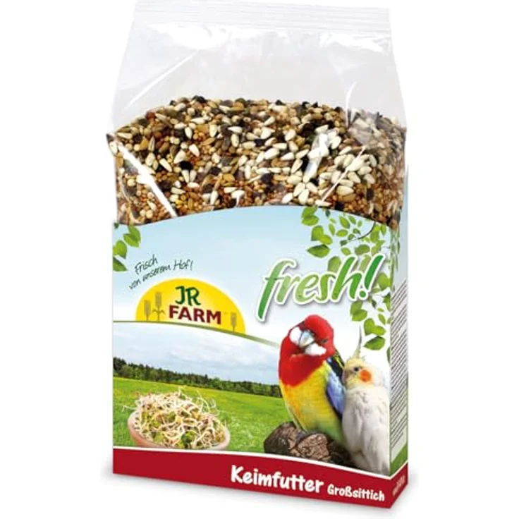 JR FARM Birds Keimfutter Großsittich, 1 kg, hochwertiges Ergänzungsfutter aus frisch gekeimten Qualitätssaaten, gentechnikfrei, made in Germany – Bild 1