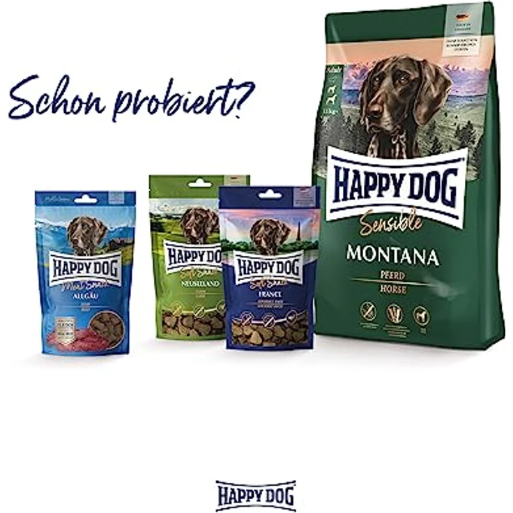 Happy Dog SoftSnack Montana, getreidefreier Hundefutter-Snack mit herzhaftem Pferd, 100 g – Bild 6