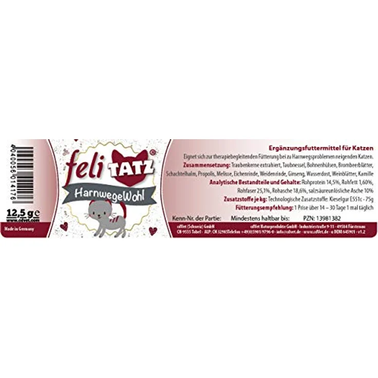 cdVet feliTATZ HarnwegeWohl 12,5 g | natürliche Harnwegsunterstützung für Katzen, mit Kräutern und Mineralstoffen, hergestellt in Deutschland – Bild 2