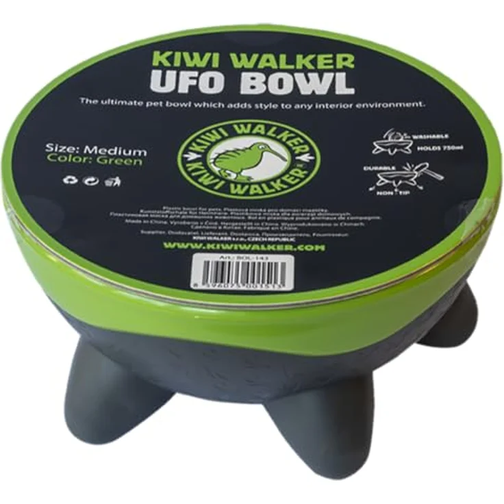 Kiwi Walker Hundenapf UFO, Melamin - Standfester Napf in peppigem Design, 750 ml, grün – Bild 4