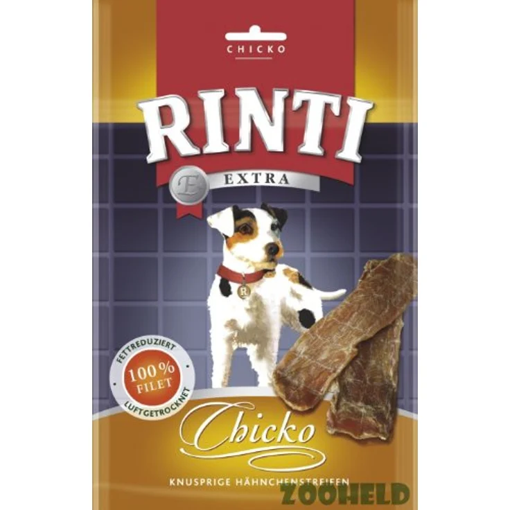 Rinti Extra Chicko, Knusprige Hähnchenstreifen, 100% Huhn, 12 x 90 g Hundesnacks – Bild 1