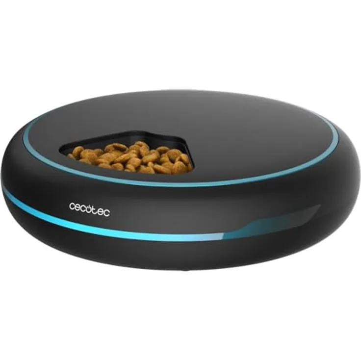 Cecotec Pumba 1600 Purrfect Meal, Automatischer Futterautomat für Haustiere mit 1,6 l Fassungsvermögen, 4 Fächern, LED-Anzeige, Timer und Sprachrekorder