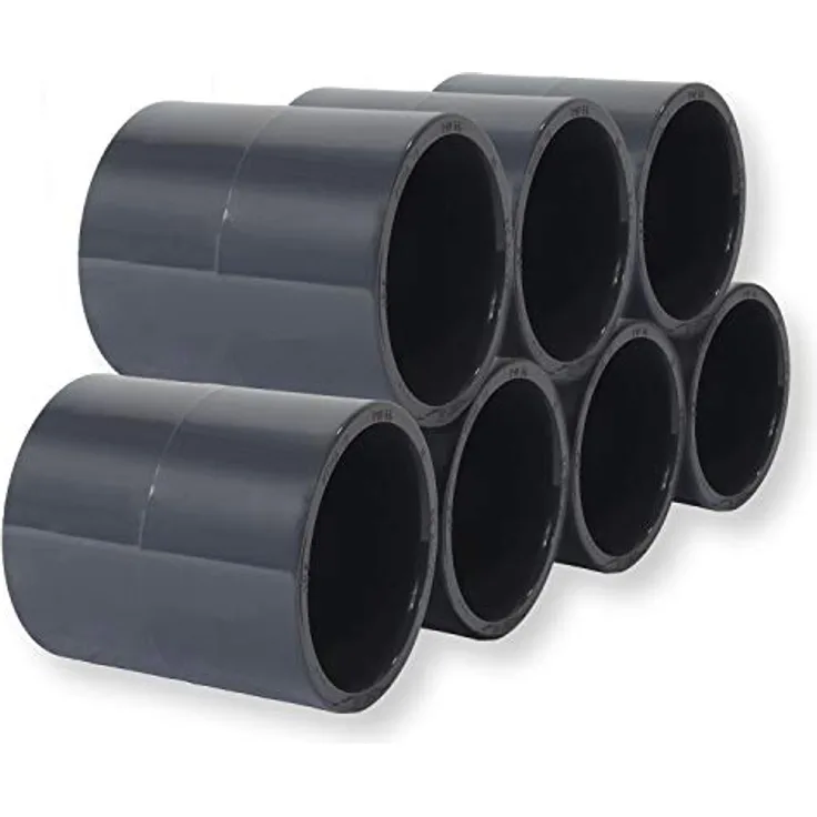 Paradies Pool PVC-U Klebemuffe Ø 50mm, Rohrverbinder für PVC-Rohre, Druckklasse PN 16, 7 Stück
