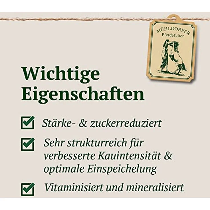 Mühldorfer iQ Struktur Plus, 15 kg Pferdefutter mit kaum Getreidestärke, strukturreich und magenschonend – Bild 3