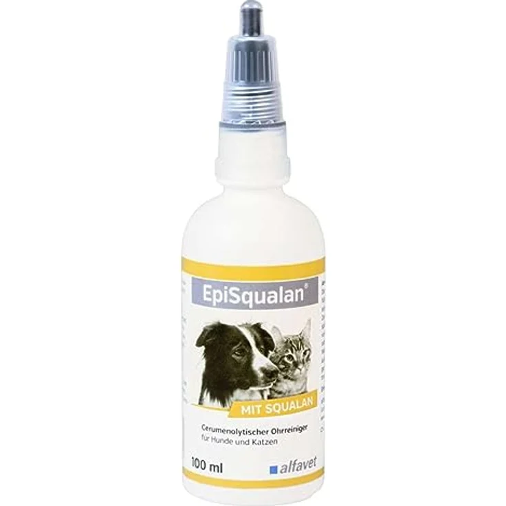 alfavet EpiSqualan, Ohrreiniger mit Squalan, sehr schonend, bei starkem Ohrenschmalz für Hunde und Katzen, nicht ototoxisch, 100ml – Bild 2