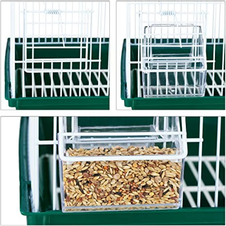 Relaxdays Vogelkäfig und Voliere, Innenbereich Käfig mit verstellbaren Sitzstangen und Hängeschaukel, herausnehmbarer Boden – Bild 8