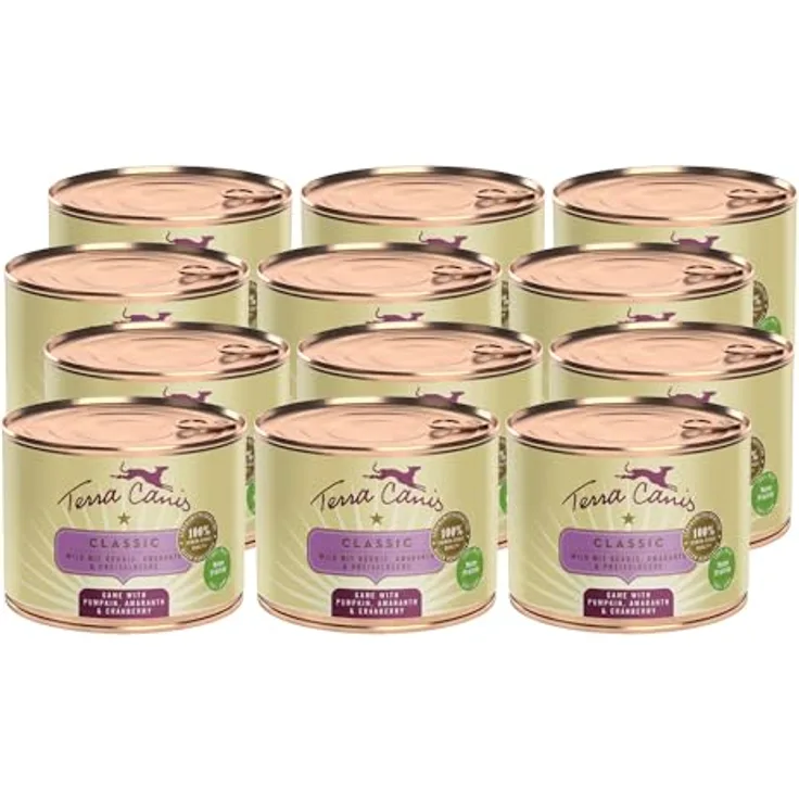 Terra Canis Wild, Kürbis & Preiselbeere - Classic Nassfutter, 12x200g in 100% Lebensmittelqualität, allergen- & getreidearm, glutenfrei, reichhaltig & gesund