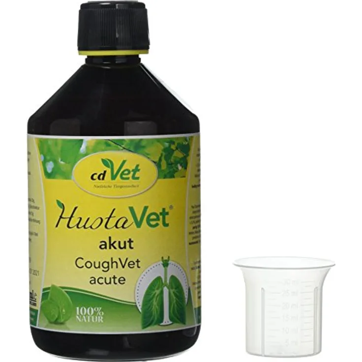 cdVet HustaVet akut 500 ml, Futterergänzung zur Unterstützung der Atemwege bei Pferden mit empfindlichen Bronchien