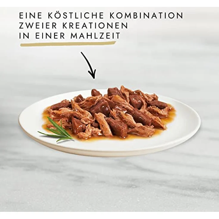 Gourmet Gold Feine Komposition Katzenfutter nass, Sorten-Mix mit Rind, Huhn, Ente, Truthahn, Kaninchen, Leber, Hochseefisch & Spinat, 12er Pack (12 x 85g Dosen) – Bild 3