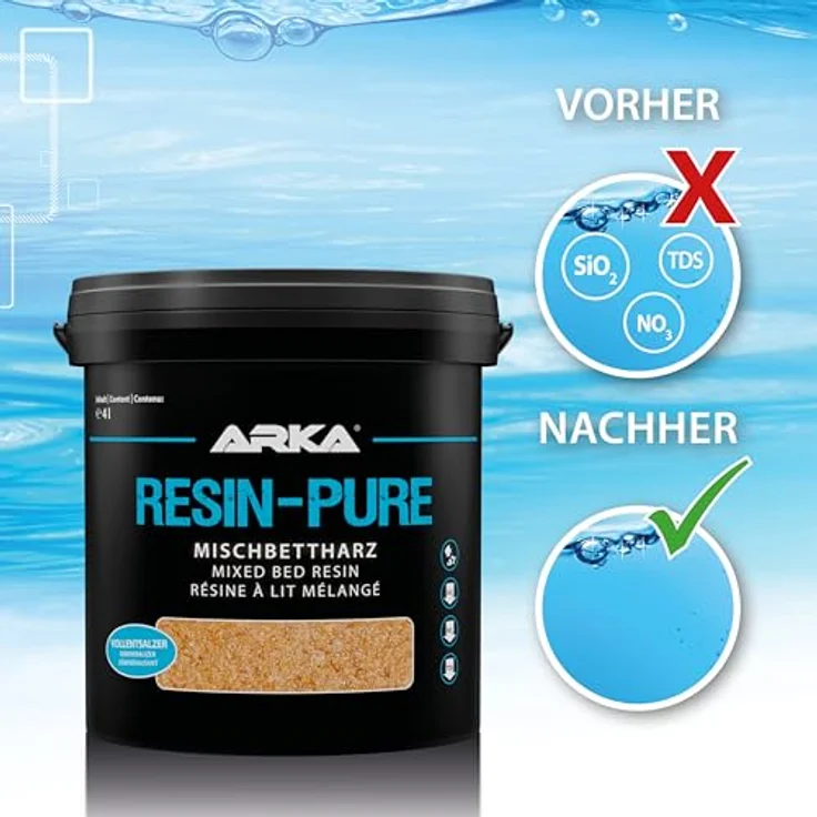 ARKA Mischbettharz Osmoseanlage 20 L, Vollentsalzer für Resinfilter, senkt TDS, Silikat, Nitrat & Phosphat, geeignet für Meerwasser & Süßwasser – Bild 5