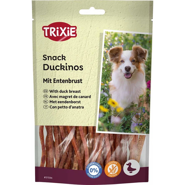 Trixie Hundesnack Duckinos mit Entenbrust, kalorienarm, 80g für übergewichtige Hunde