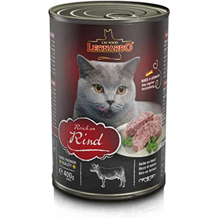 Leonardo All Meat Katzenfutter 6 x 400 g, Reich an Rind, ohne Getreide und Gluten, hochverdaulich und mit Taurin – Bild 1