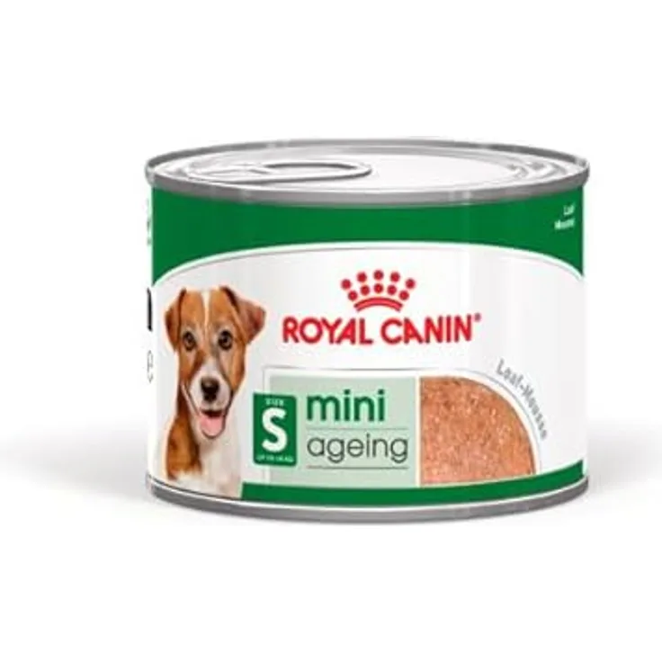 Royal Canin Mini Ageing 8+, 12 x 195 g, Alleinfuttermittel für kleine Senior Hunde bis 10 kg, Unterstützung für Gesundheit und Vitalität, nährstoffreiche Rezeptur mit Vitaminen und EPA & DHA