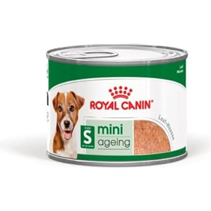 Royal Canin Mini Ageing 8+, 12 x 195 g, Alleinfuttermittel für kleine Senior Hunde bis 10 kg, Unterstützung für Gesundheit und Vitalität, nährstoffreiche Rezeptur mit Vitaminen und EPA & DHA – Bild 1