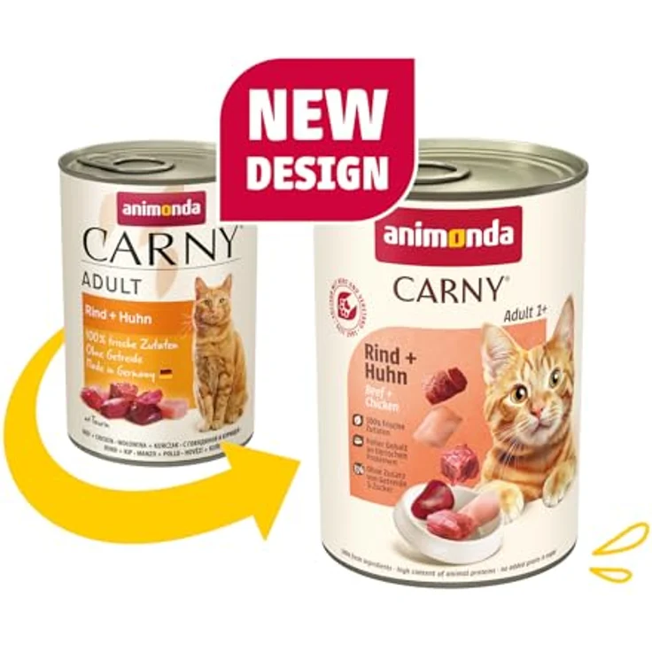 animonda Carny Adult Herzhafte Variation, Katzennassfutter für ausgewachsene Katzen, 12 x 400 g, 100 % frische, fleischliche Zutaten, ohne Getreide und Zucker – Bild 2
