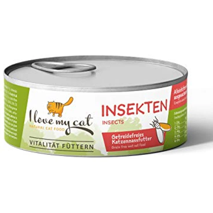 I love my cat NATURAL CAT FOOD, Getreidefreies Nassfutter für Katzen mit 60% Insektenanteil, 100 g x 6, geeignet für nierenkranke und diabetische Katzen – Bild 2