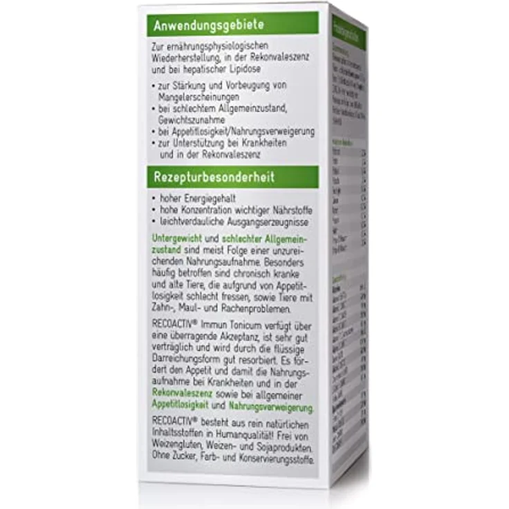 RECOACTIV Immun Tonicum für Katzen - 90 ml - Diät-Ergänzungsfuttermittel zur Unterstützung des Immunsystems und als Appetitanreger bei Untergewicht und Rekonvaleszenz – Bild 2