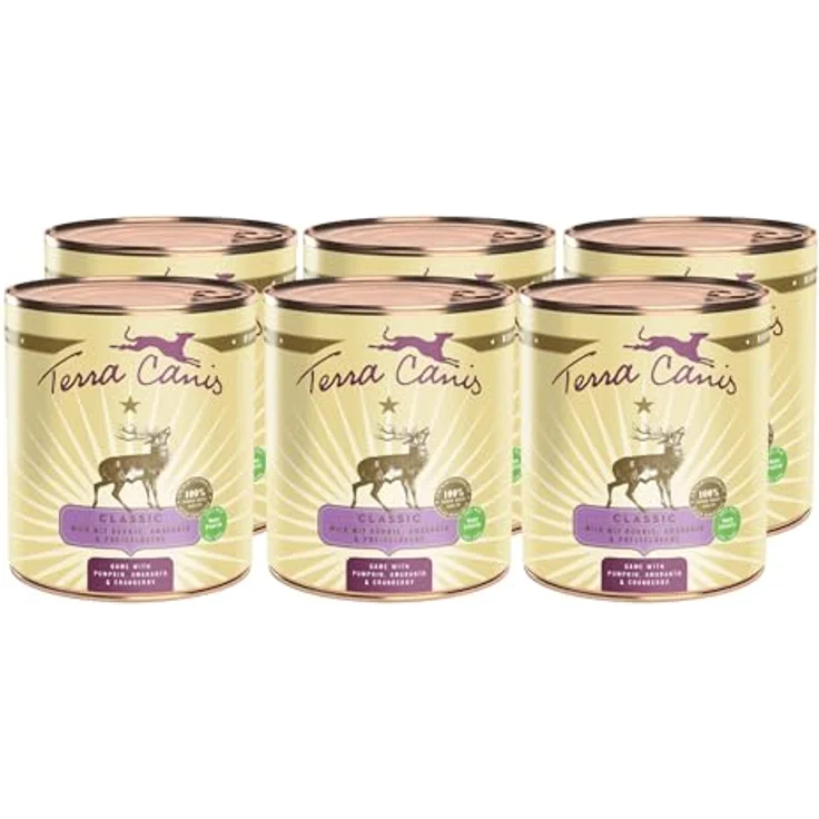 Terra Canis Wild, Kürbis & Preiselbeere - Classic Nassfutter, 6x800g, 100% Lebensmittelqualität, allergen- und getreidearm, glutenfrei, Premium Hundefutter – Bild 1