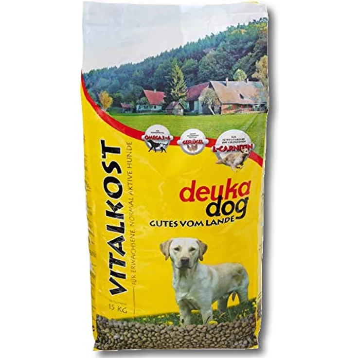 deuka Deuka Dog Vitalkost 15 kg Trockenfutter für Hunde, ausgewogene Vollnahrung mit Geflügelfleisch und L-Carnitin