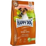 Happy Dog Sensible Mini Toscana, Weizenfreies Trockenfutter für kleine Hunde, 4 kg, mit Ente & Lachs, 7,5% Fett