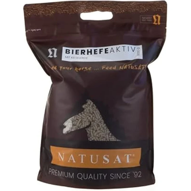 Natusat Bierhefe aktiv Pellets, Ergänzungsfutter für Pferde zur Fell- & Hufpflege, unentbehrlich im Fellwechsel, für glänzendes Fell (8 kg) – Bild 1