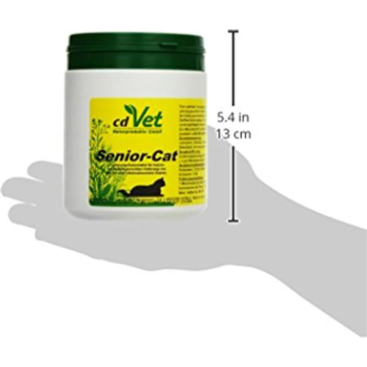 cdVet SeniorCat, Ergänzungsfuttermittel für ältere Katzen, 250 g Pulver zur Unterstützung bei allgemeiner Schwäche und Mangel an Agilität – Bild 3