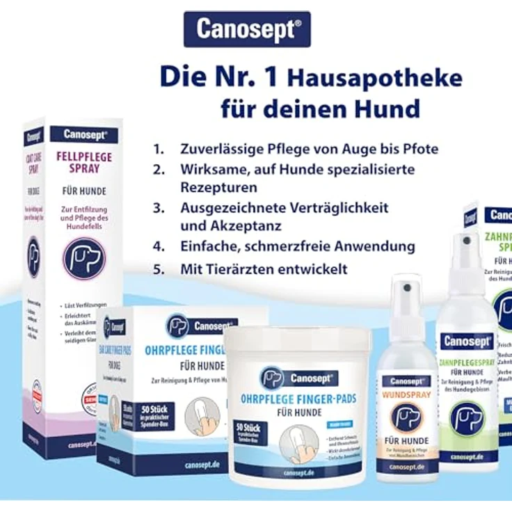 Canosept Sensitiv Ohrenreiniger Hund 75ml - Schonender Ohrreiniger mit Mikrosilber, Panthenol & Hamamelis-Extrakt für empfindliche Hundeohren – Bild 5