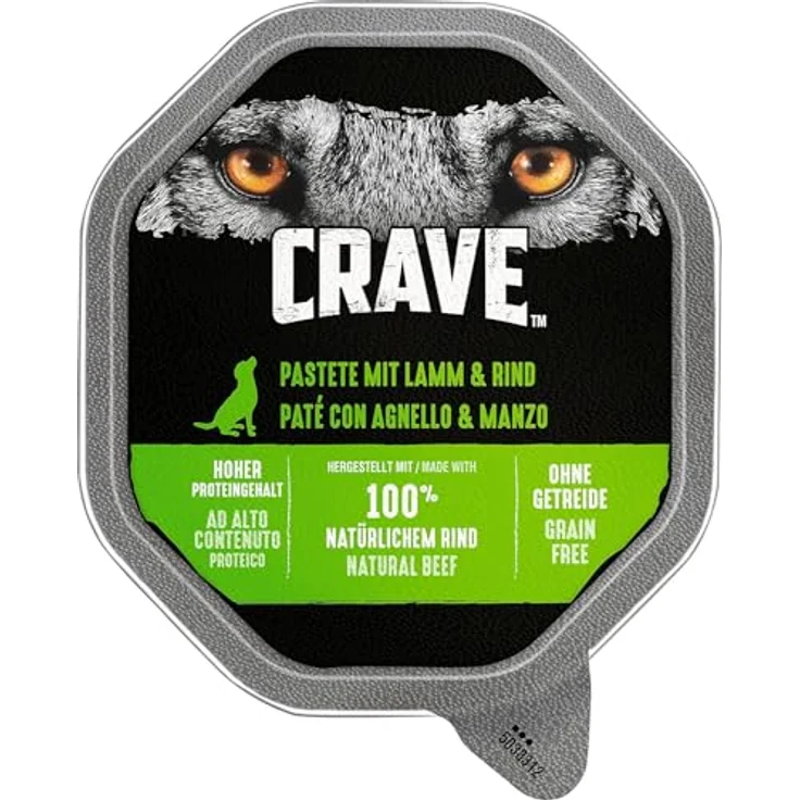 CRAVE Adult Hundenassfutter Pastete mit Lamm & Rind, 28 Schalen (28x150g) – Premium Hundefutter mit hohem Proteingehalt, getreidefrei und 100% natürliche Zutaten – Bild 2