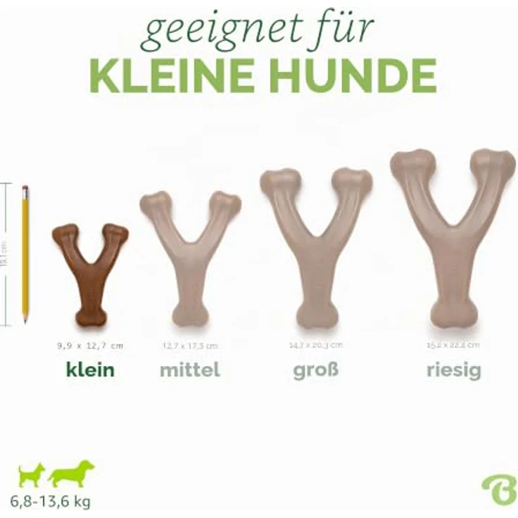 Benebone Wishbone, Langlebiges Kauspielzeug für aggressive Kauer, echter Erdnussgeschmack, Größe S – Bild 4