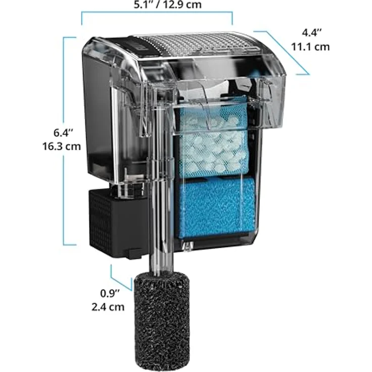 Fluval AC20, Innenfilter für Aquarien bis 76 l, mehrstufige Reinigung, leiser Betrieb, Süsswasser und Salzwasser geeignet – Bild 2