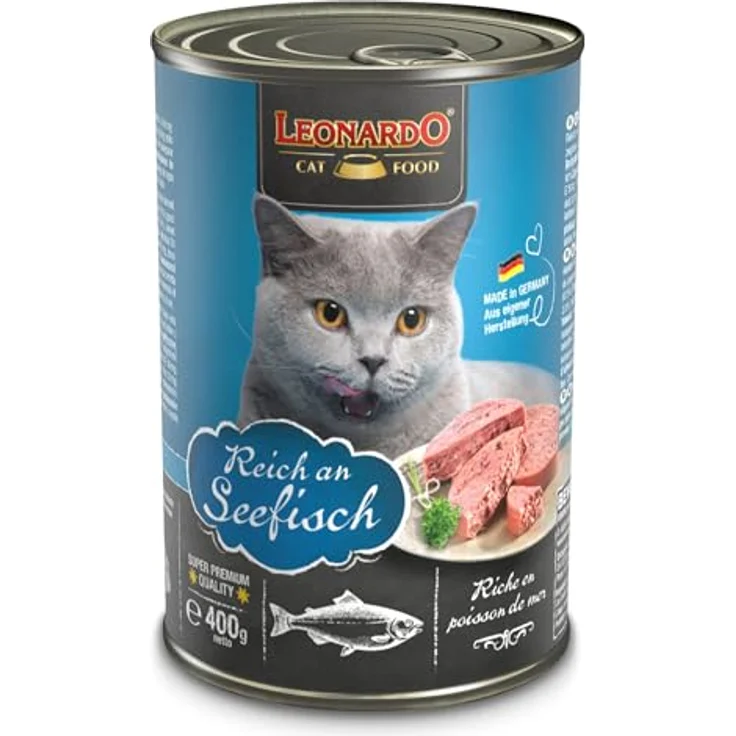 LEONARDO Nassfutter Seefisch, 6x400g, Getreidefreies Feuchtfutter für Katzen, Alleinfutter in reiner Fleischdose – Bild 2