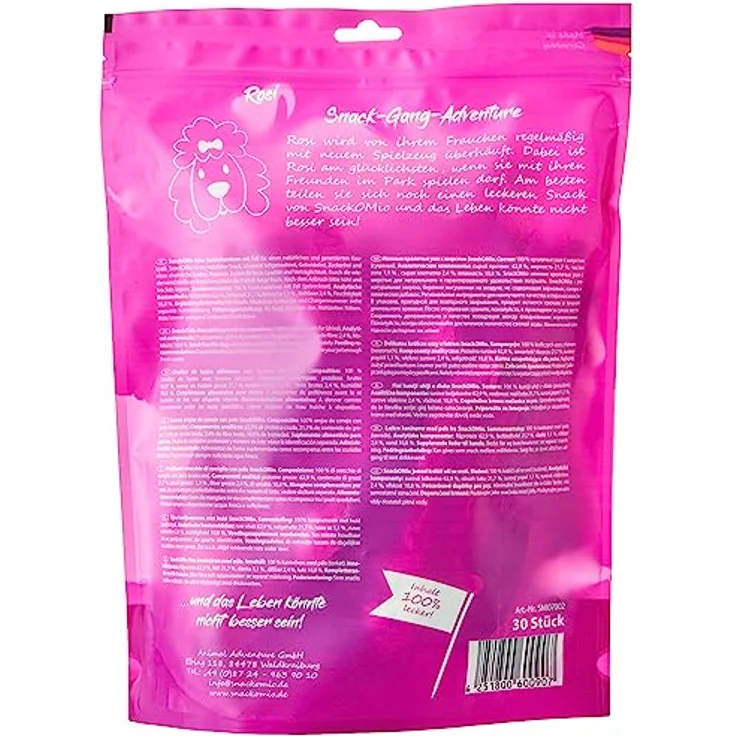 SNACKOMIO SnackOMio – Premium Hundesnack – 100% Kaninchenohren mit Fell, getreidefrei, luftgetrocknet, 1er Pack (450g) – Bild 2