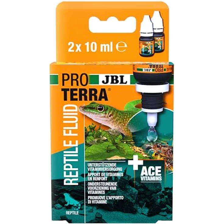 JBL Proterra Reptile Fluid, Ergänzungsfutter für Terrarientiere, 2x10 ml mit Vitaminen und Spurenelementen, wasserstabil – Bild 2