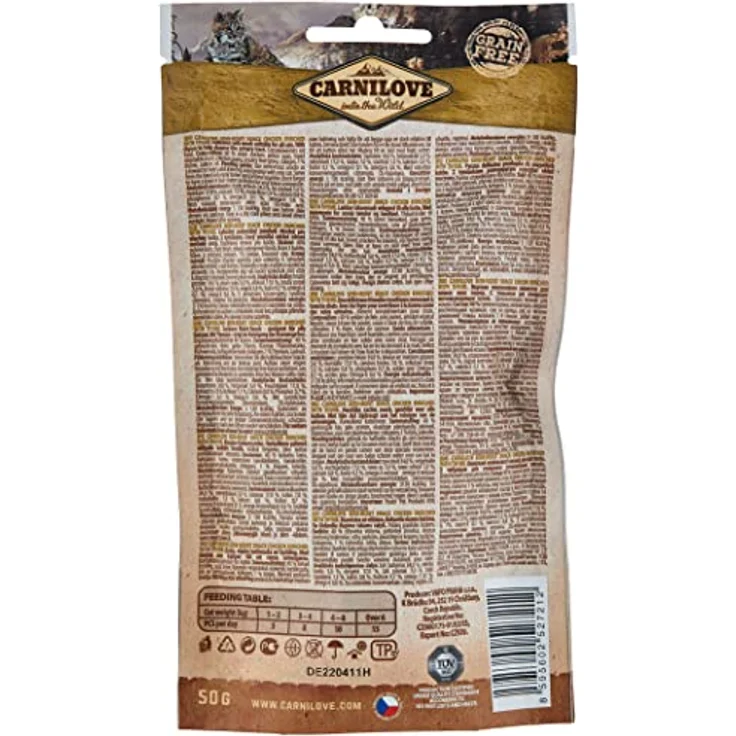 CARNILOVE Semi-Moist Chicken, halbfeuchter Snack für Katzen, angereichert mit Thymian, ohne Kartoffeln oder Müsli, 50 g – Bild 2