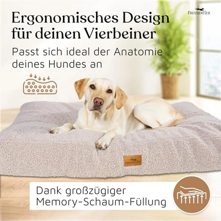 Freudentier orthopädisches Hundekissen Teddy L, Memory-Foam, Oeko-Tex zertifiziert, produziert in Europa – Bild 2