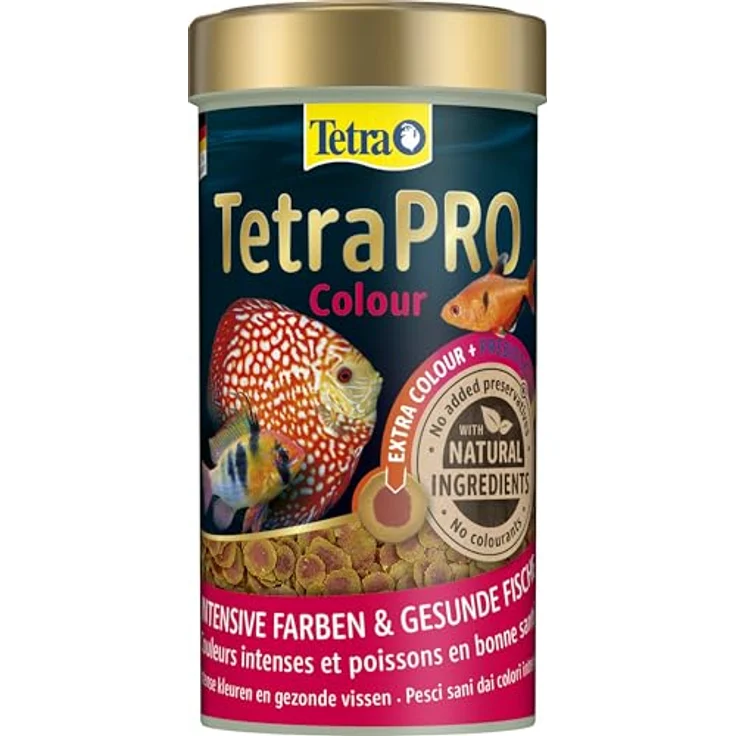 Tetra Pro Colour Multi-Crisps, Premium Fischfutter mit Farbkonzentrat für farbenprächtige Zierfische, 250 ml Dose – Bild 1