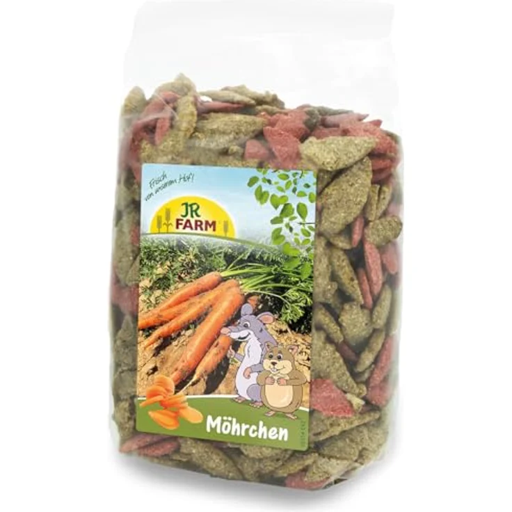 JR Farm Möhrchen 500g, energiereiches Kleintierfutter für Nager, bunte Mischung – Bild 1