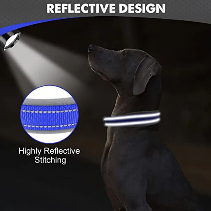 Joytale Halsband für Hunde, Gepolstert aus Neopren, Reflektierend, Für große Hunde, Königsblau – Bild 4