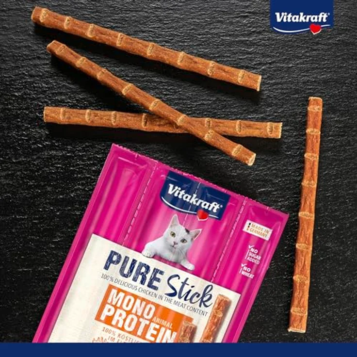 Vitakraft Pure Stick Huhn, Katzensnacks weizenfrei, 4x5g ohne Farbstoffe und künstliche Geschmacksverstärker – Bild 2