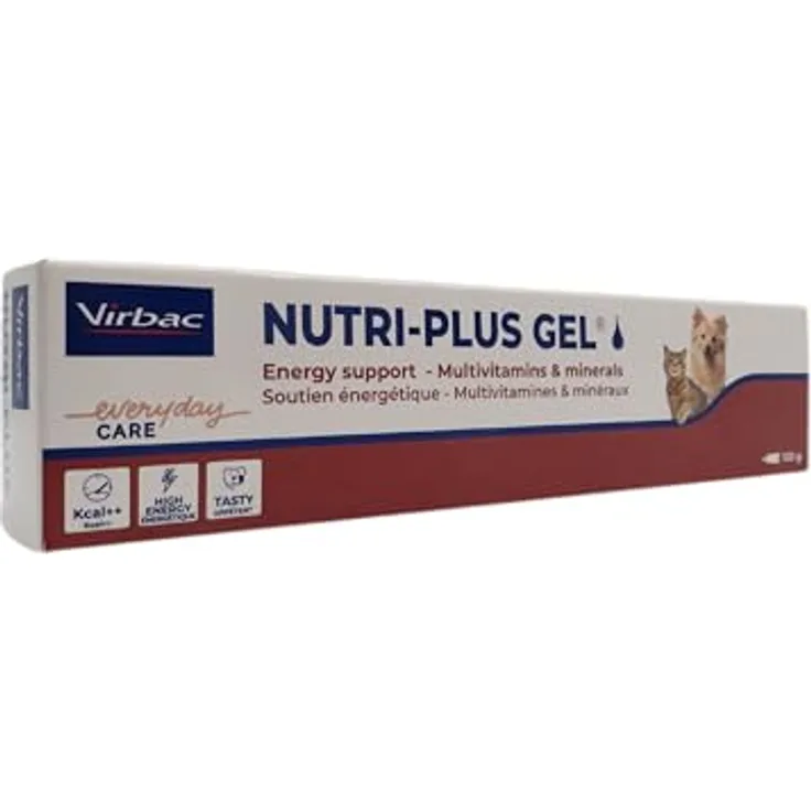 Virbac Nutri-Plus Gel, 120g, Ergänzungsfuttermittel für Hunde und Katzen, hochkonzentrierter Energieträger, optimal für Rekonvaleszenz und Appetitanregung
