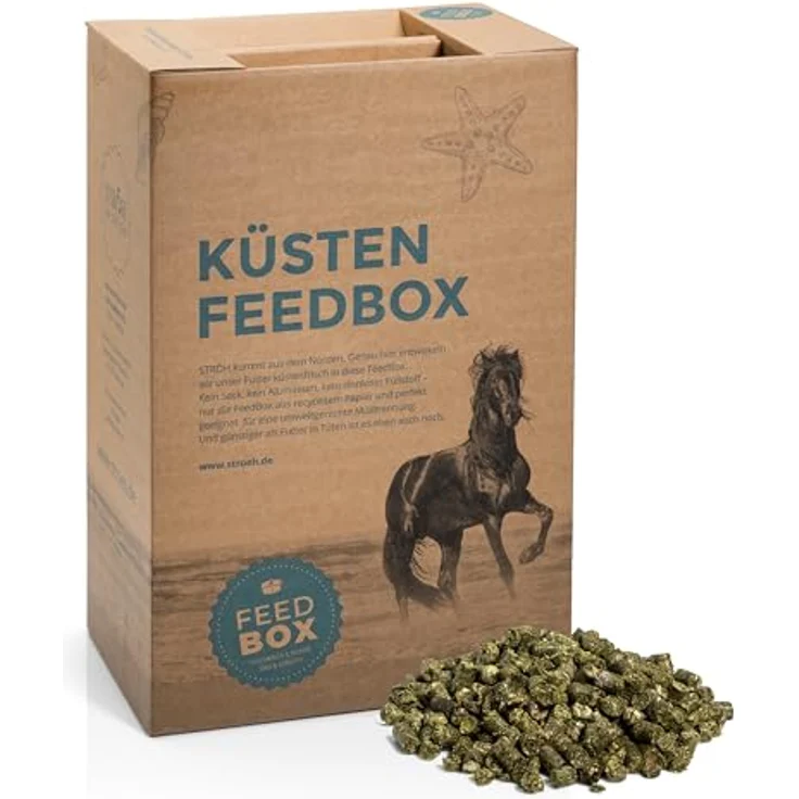STRÖH Küsten Esparsette Cobs für Pferde, 30kg Feedbox, magenfreundliches Rau- & Kraftfutter mit Aminosäuren & Vitaminen – Bild 1